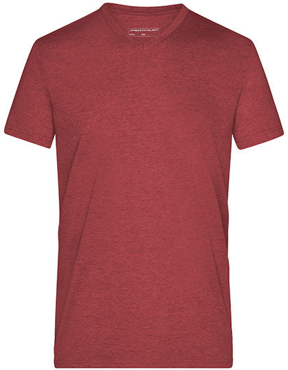 Men´s Heather T-Shirt in Wine Melange, Größe 3XL