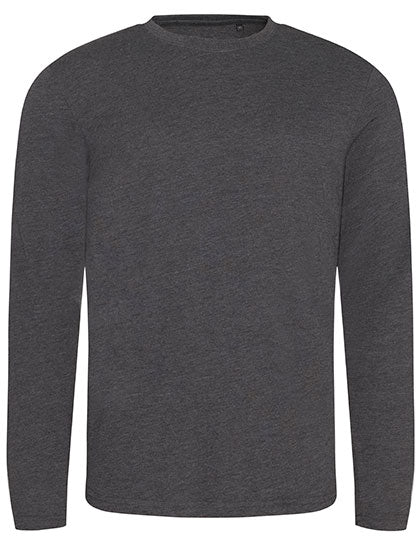 Long Sleeve Tri-Blend T in Heather Charcoal, Größe XXL