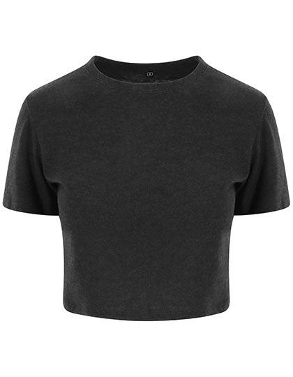 Women´s Tri-Blend Cropped T in Heather Black, Größe XL