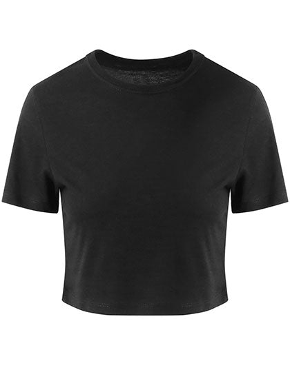 Women´s Tri-Blend Cropped T in Solid Black, Größe XL