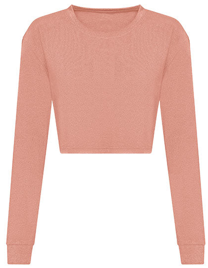 Women´s Long Sleeve Cropped T in Dusty Pink, Größe XL