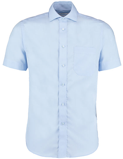 Men´s Classic Fit Non Iron Shirt Short Sleeve in Light Blue, Größe 47 (XXL/18H)