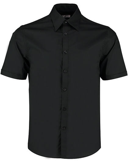 Men´s Tailored Fit Shirt Short Sleeve in Black, Größe 45/47 (XXL/18-18H)