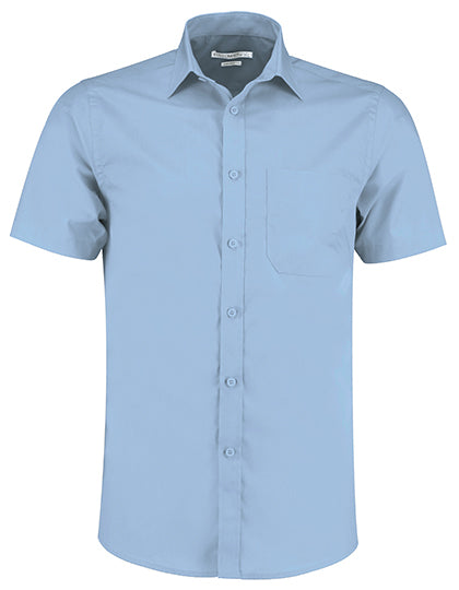 Men´s Tailored Fit Poplin Shirt Short Sleeve in Light Blue, Größe 58/59 (23)