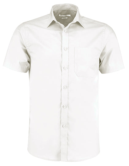 Men´s Tailored Fit Poplin Shirt Short Sleeve in White, Größe 58/59 (23)