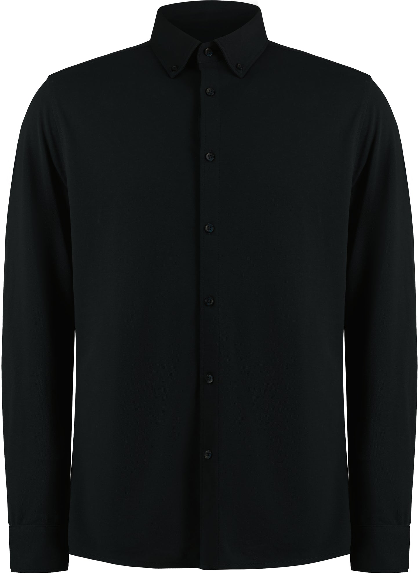 Tailored Fit Superwash® 60º Pique Shirt Long Sleeve in Black, Größe 3XL (50-52)
