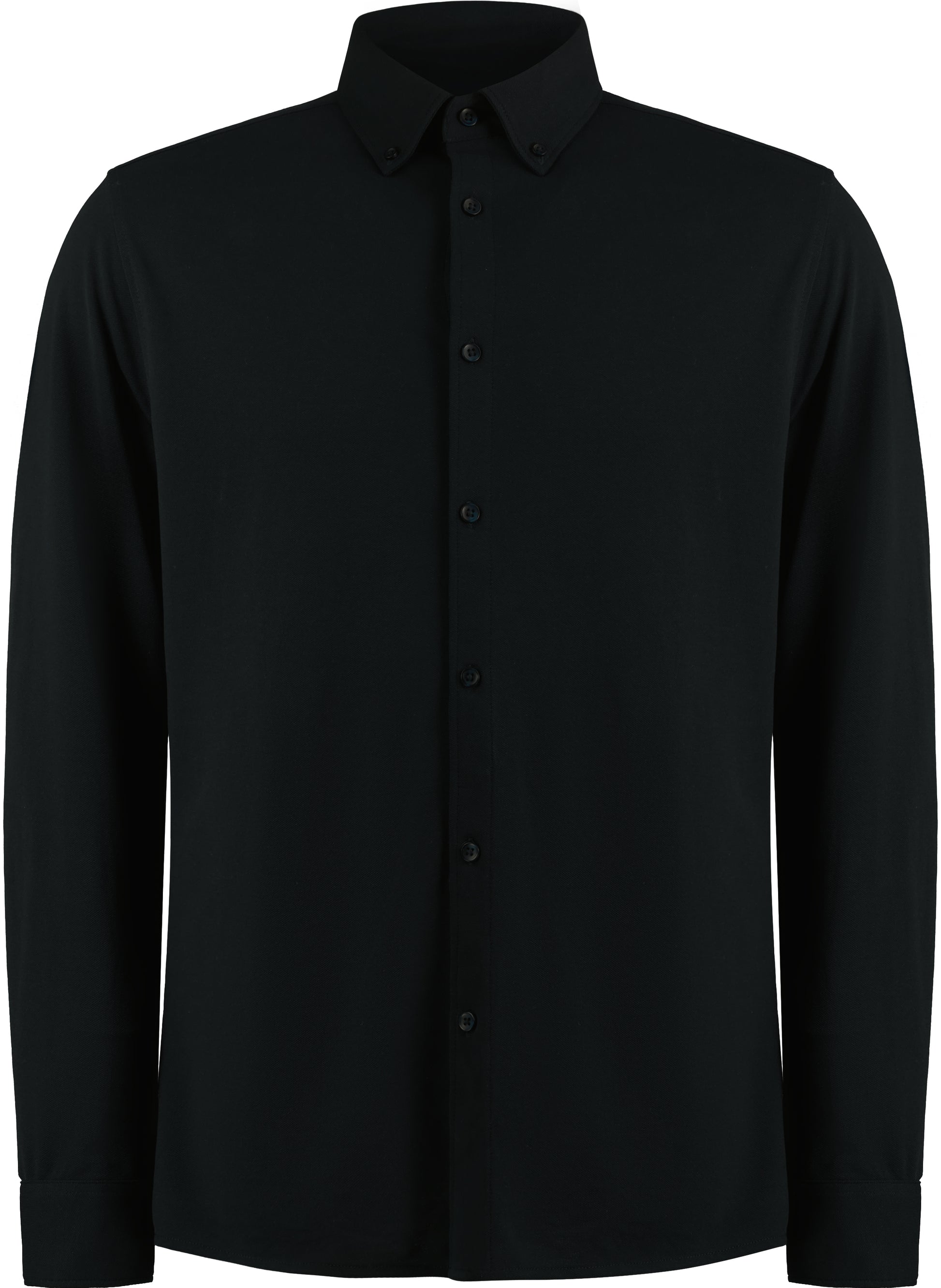 Tailored Fit Superwash® 60º Pique Shirt Long Sleeve in Black, Größe 3XL (50-52)