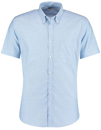 Men´s Slim Fit Workwear Oxford Shirt Short Sleeve in Light Blue, Größe 45/46 (18)