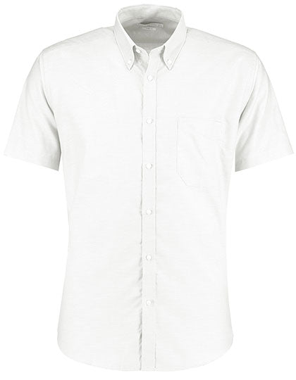 Men´s Slim Fit Workwear Oxford Shirt Short Sleeve in White, Größe 45/46 (18)