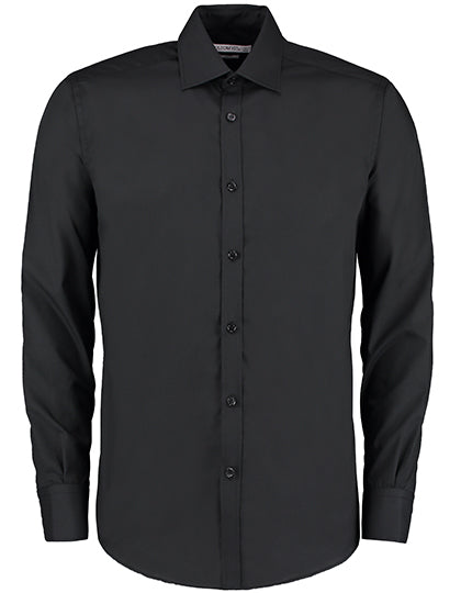 Men´s Slim Fit Business Shirt Long Sleeve in Black, Größe 45/46 (18)