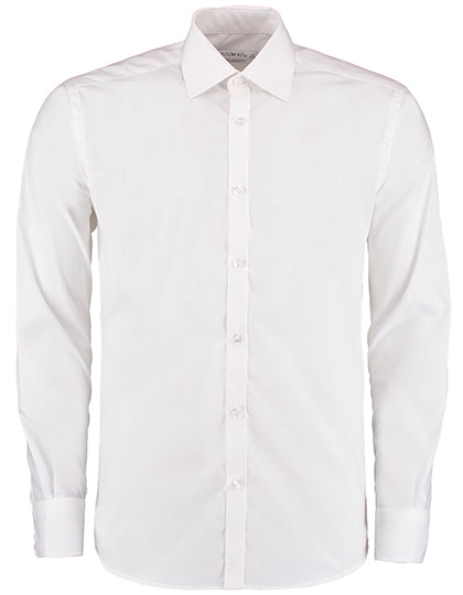 Men´s Slim Fit Business Shirt Long Sleeve in White, Größe 45/46 (18)