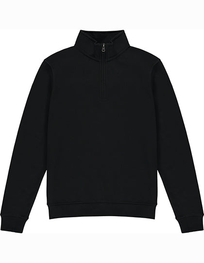 Regular Fit 1/4 Zip Sweatshirt in Black, Größe 4XL