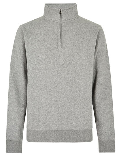 Regular Fit 1/4 Zip Sweatshirt in Heather Grey, Größe 4XL