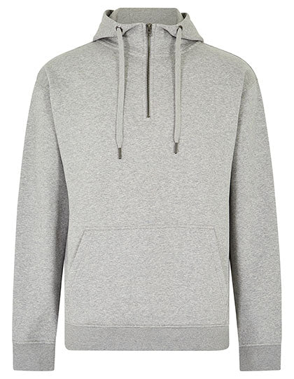 Regular Fit 1/4 Zip Hoodie in Heather Grey, Größe 3XL