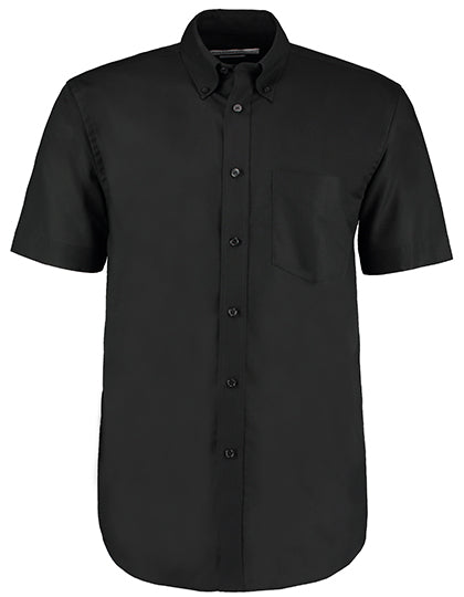 Men´s Classic Fit Workwear Oxford Shirt Short Sleeve in Black, Größe 56(6XL/22)