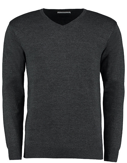 Regular Fit Arundel V-Neck Sweater in Graphite Melange, Größe 3XL