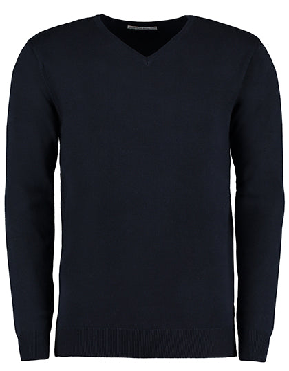 Regular Fit Arundel V-Neck Sweater in Navy, Größe 3XL