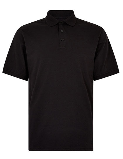 Regular Fit Superwash® 60° Jersey Polo in Black, Größe XXL