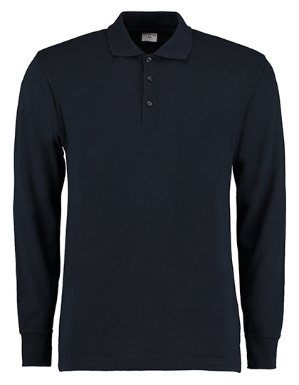 Men´s Classic Fit Long Sleeve Polo Shirt in Navy, Größe XXL
