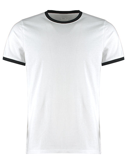 Fashion Fit Ringer Tee in White, Größe XXL