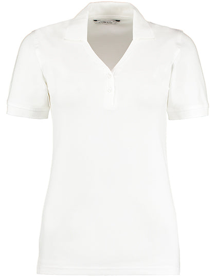 Regular Fit Comfortec® V Neck Polo in White, Größe 44 (XXL/18)