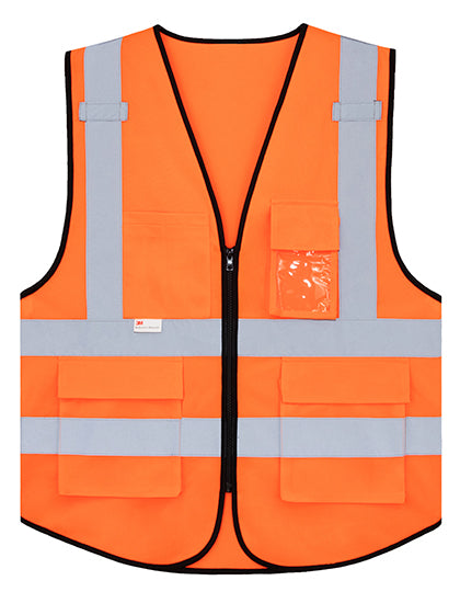 Premium Multifunctional Executive Safety Vest Munich in Signal Orange, Größe 4XL/5XL