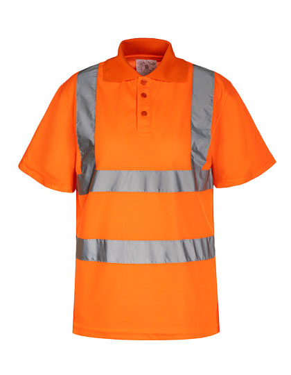 Hi-Vis Basic Polo Shirt Liverpool in Signal Orange, Größe 5XL