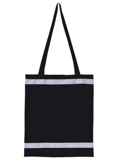 Warnsac® Reflective Shopping Bag With Long Handles in Black, Größe approx. 38 x 42 cm