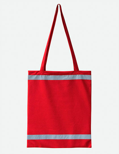 Warnsac® Reflective Shopping Bag With Long Handles in Red, Größe approx. 38 x 42 cm