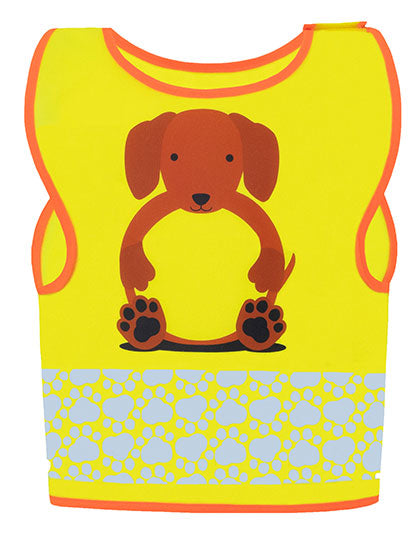 Children's Safety Vest Funtastic Wildlife CO² Neutral in Dog Yellow, Größe XS (3-6 years)
