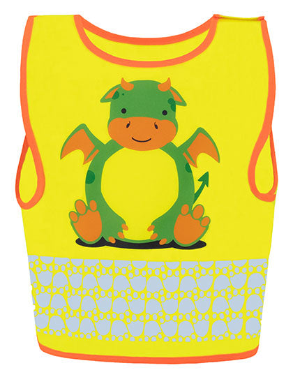Children's Safety Vest Funtastic Wildlife CO² Neutral in Dragon Yellow, Größe XS (3-6 years)