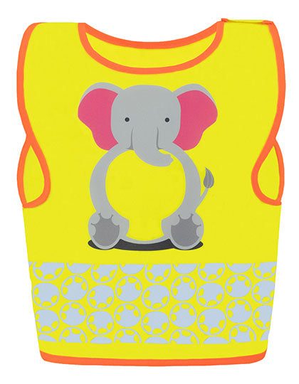Children's Safety Vest Funtastic Wildlife CO² Neutral in Elephant Yellow, Größe XS (3-6 years)