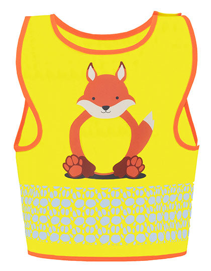 Children's Safety Vest Funtastic Wildlife CO² Neutral in Fox Yellow, Größe XS (3-6 years)