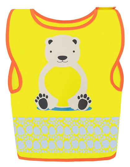 Children's Safety Vest Funtastic Wildlife CO² Neutral in Ice Bear Yellow, Größe XS (3-6 years)