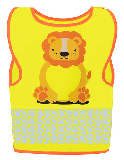 Children's Safety Vest Funtastic Wildlife CO² Neutral in Lion Yellow, Größe XS (3-6 years)