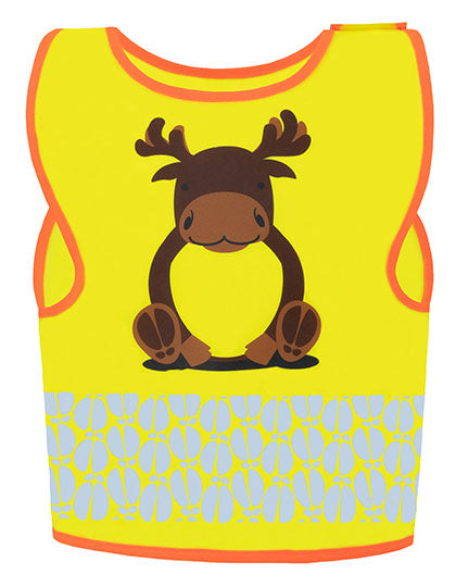 Children's Safety Vest Funtastic Wildlife CO² Neutral in Moose Yellow, Größe XS (3-6 years)