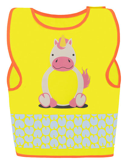 Children's Safety Vest Funtastic Wildlife CO² Neutral in Unicorn Yellow, Größe XS (3-6 years)