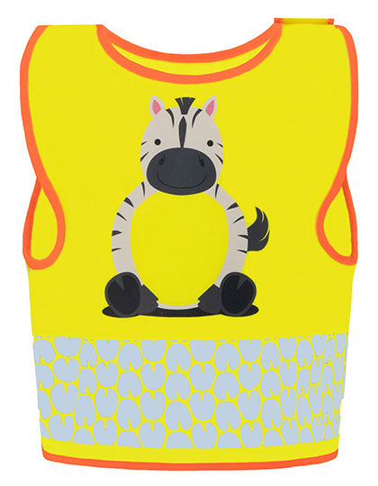 Children's Safety Vest Funtastic Wildlife CO² Neutral in Zebra Yellow, Größe XS (3-6 years)
