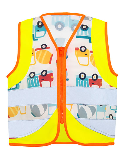 Children´s Safety Vest Action Vehicle Fun CO² Neutral in Construction Vehicles, Größe S (8-10 years)