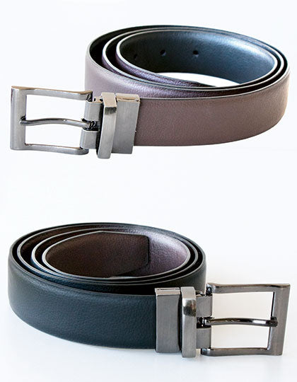 Elegant Two-Color Reversible Belt Schaffhausen in Black, Größe One Size