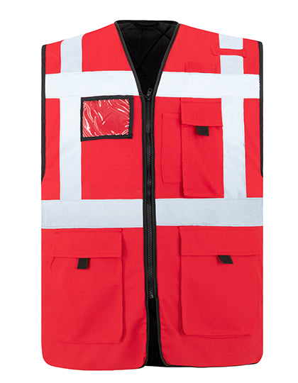 Padded Comfort Executive Safety Vest Wismar CO² Neutral in Red, Größe 7XL