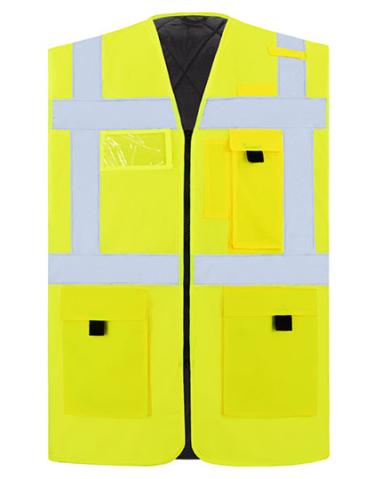Padded Comfort Executive Safety Vest Wismar CO² Neutral in Signal Yellow, Größe 7XL