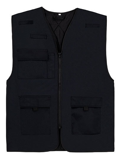 Padded Multifunctional Work Vest Kiel CO² Neutral in Black, Größe 7XL