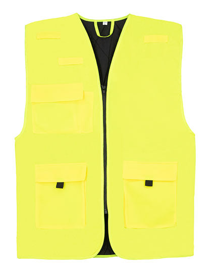 Padded Multifunctional Work Vest Kiel CO² Neutral in Signal Yellow, Größe 7XL