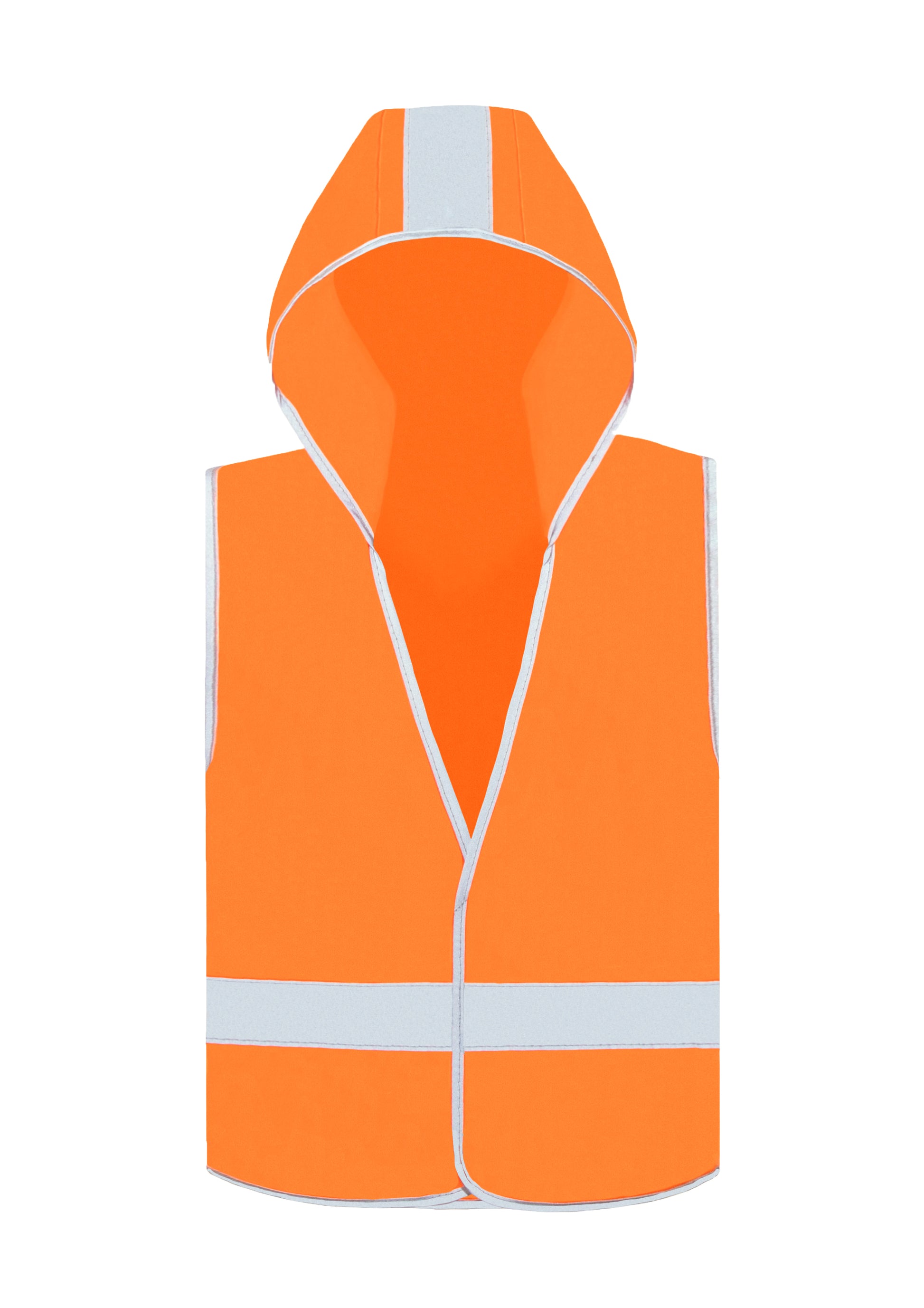 Kids´ Hooded Hi-Vis Safety Vest Odense in Signal Orange, Größe S (7-12 years)