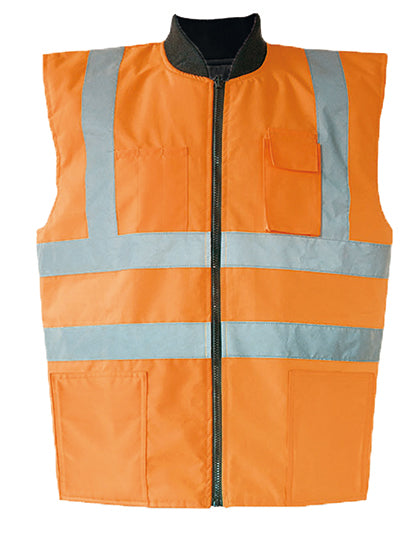Hi-Vis Reversible Safety Bodywarmer Ural 2-in-1 in Signal Orange, Größe 5XL