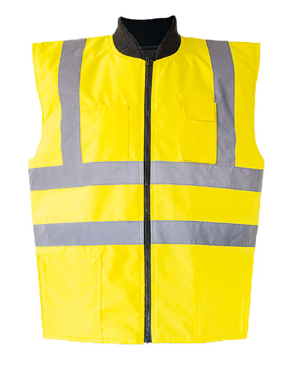 Hi-Vis Reversible Safety Bodywarmer Ural 2-in-1 in Signal Yellow, Größe 5XL
