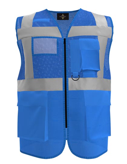 Multifunctional Hi-Vis Mesh-Vest Athens in Blue, Größe 5XL