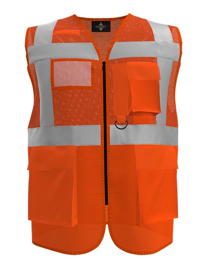 Multifunctional Hi-Vis Mesh-Vest Athens in Signal Orange, Größe 7XL