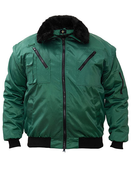 Robust 4-in-1 Workwear Pilot Jacket Oslo in Green, Größe XS